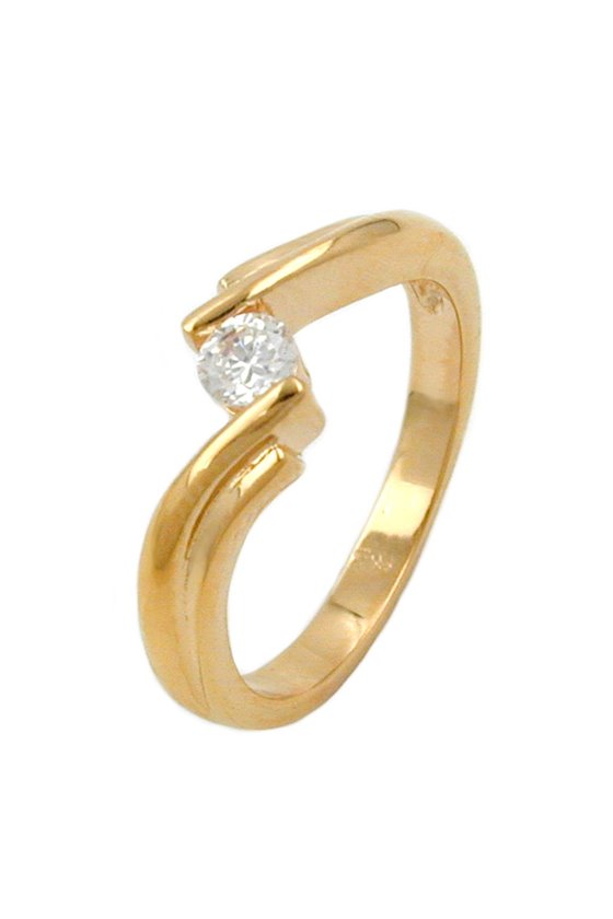 RING WITH ZIRCONIA GOLD PLATED 3 MICRON