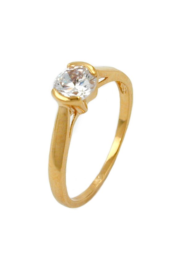 RING WITH ZIRCONIA GOLD PLATED 3 MICRON