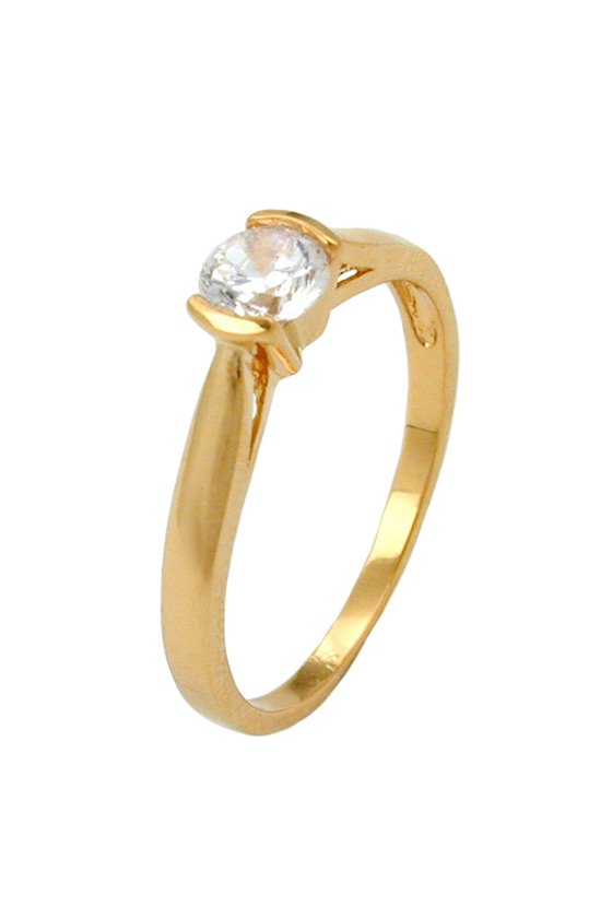 RING WITH ZIRCONIA GOLD PLATED 3 MICRON
