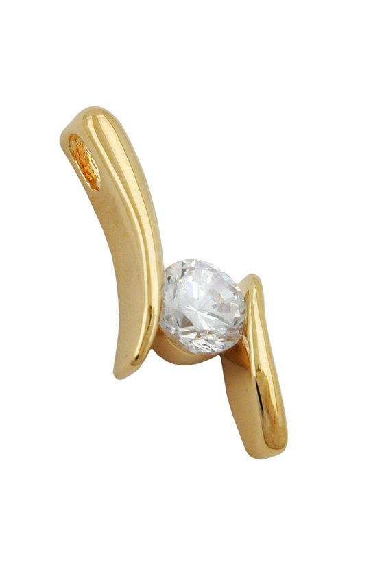 PENDANT ZIRCONIA 3 MICRON GOLD-PLATED
