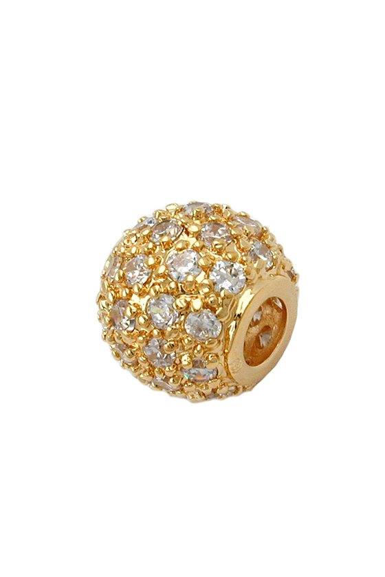 PENDANT BALL WITH ZIRCONIA GOLD-PLATED
