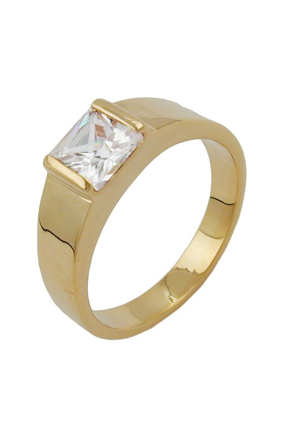 RING WITH ZIRCONIA GOLD PLATED 3 MICRON