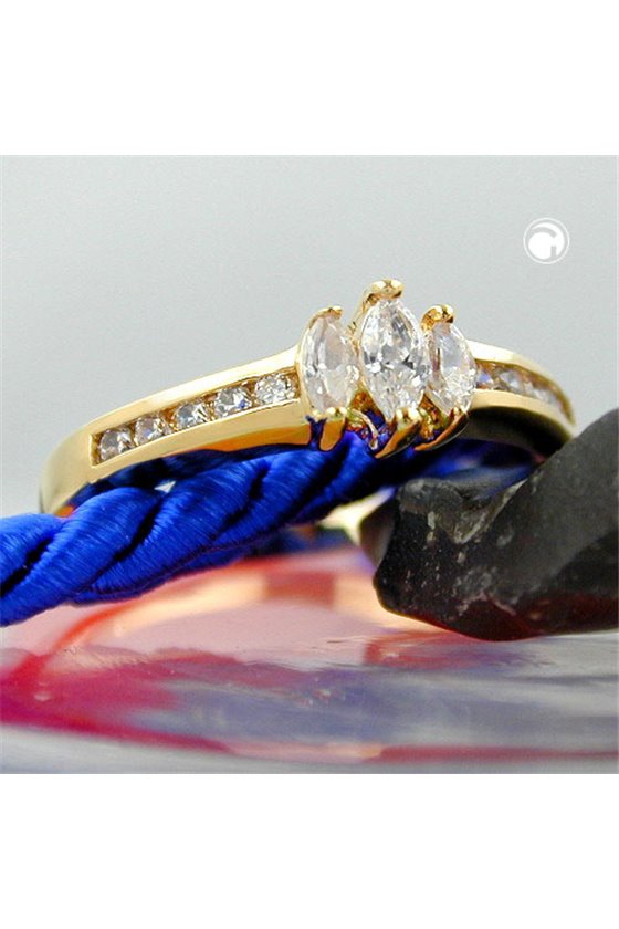 RING CUBIC ZIRCONIA GOLD PLATED 3 MICRON