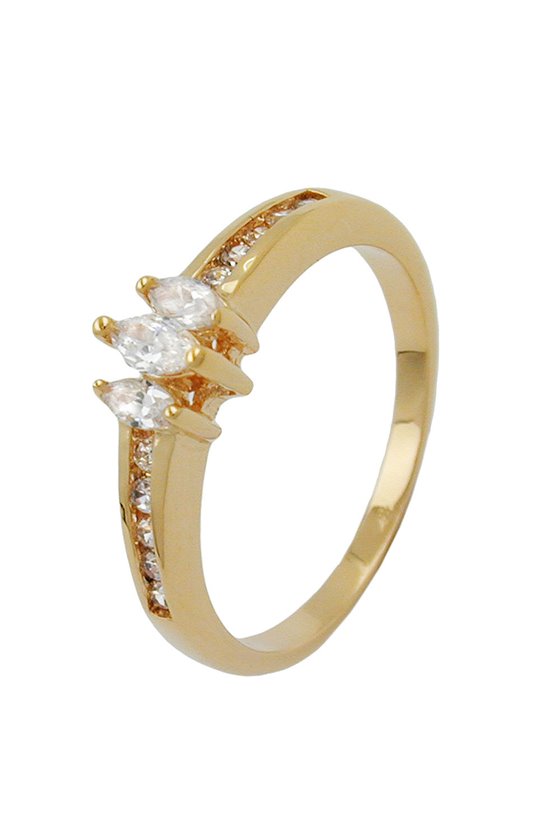 RING CUBIC ZIRCONIA GOLD PLATED 3 MICRON