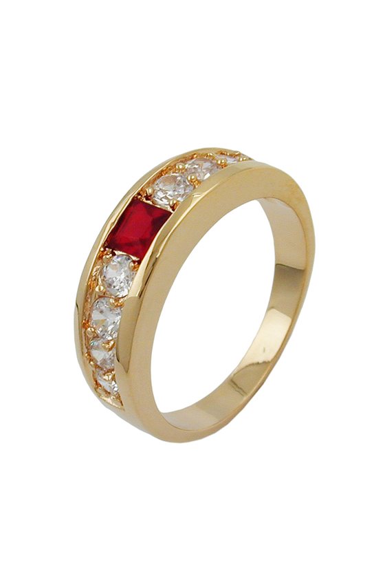 RING WITH ZIRCONIA GOLD PLATED 3 MICRON