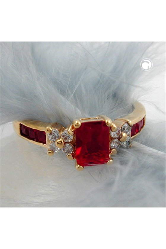 RING WITH CUBIC ZIRCONIA GOLD PLATED 3 MICRON