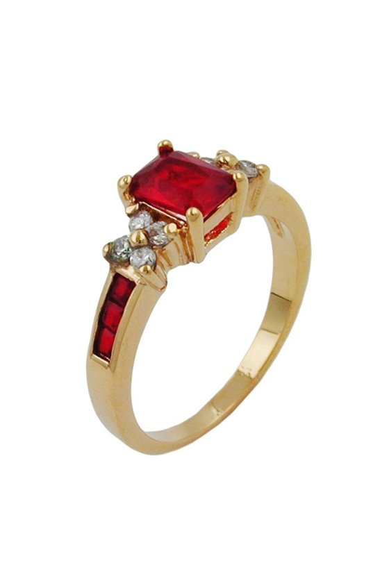 RING WITH CUBIC ZIRCONIA GOLD PLATED 3 MICRON