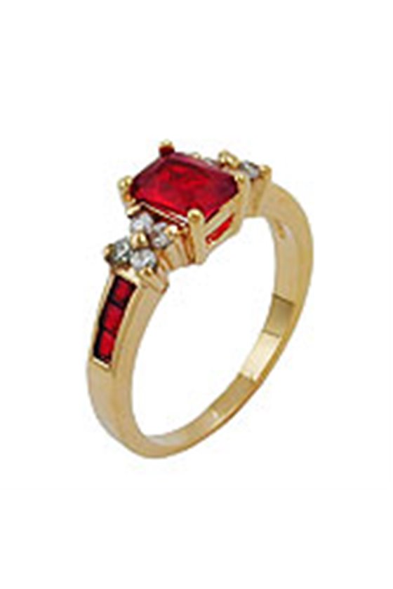RING WITH CUBIC ZIRCONIA GOLD PLATED 3 MICRON