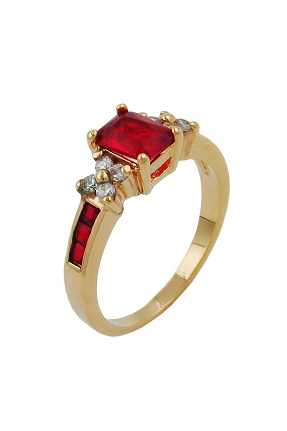 RING WITH CUBIC ZIRCONIA GOLD PLATED 3 MICRON