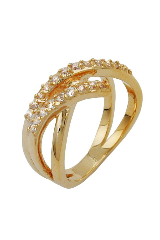 RING WITH ZIRCONIA GOLD PLATED 3 MICRON