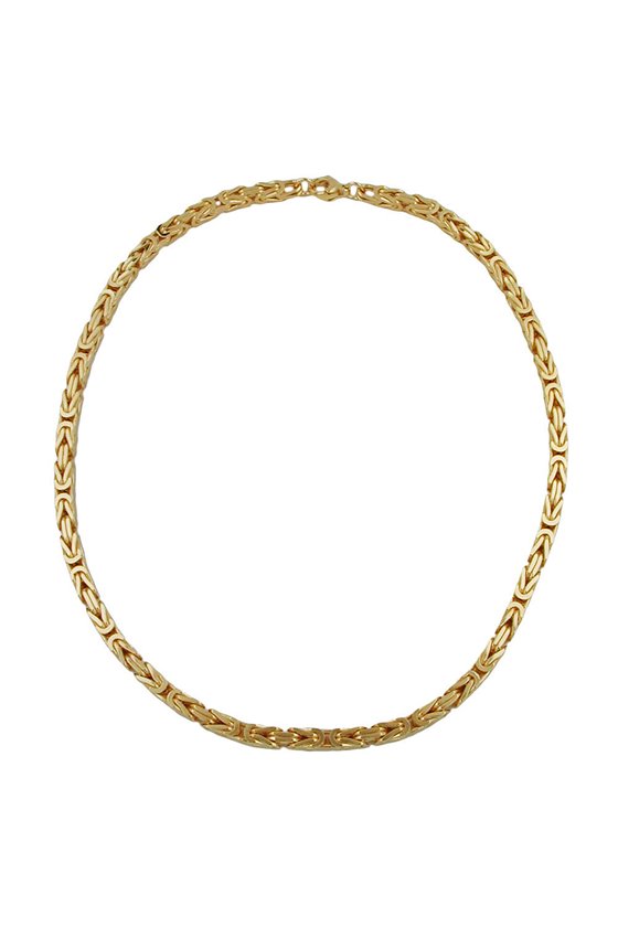 BRACELET BYZANTINE CHAIN 7 MM GOLD PLATED 23CM