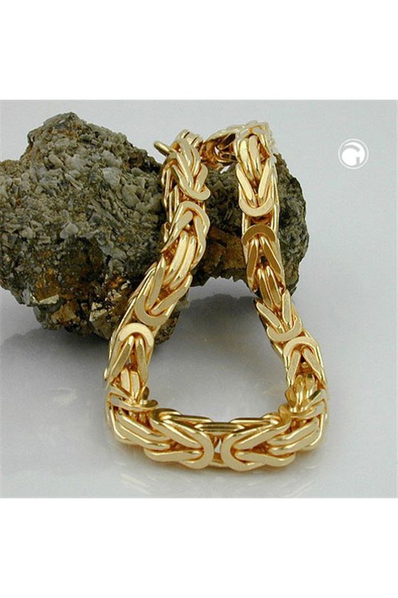 BRACELET BYZANTINE CHAIN 7 MM GOLD PLATED 23CM