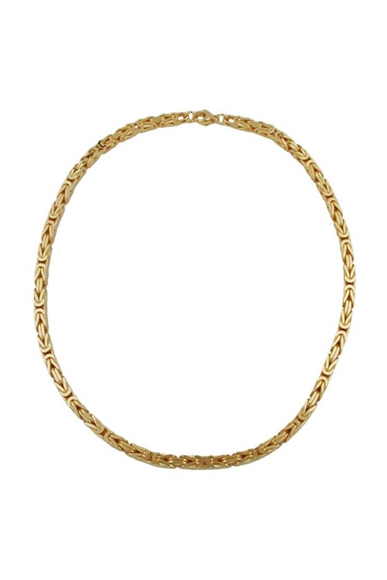 BRACELET BYZANTINE CHAIN 7 MM GOLD PLATED 23CM