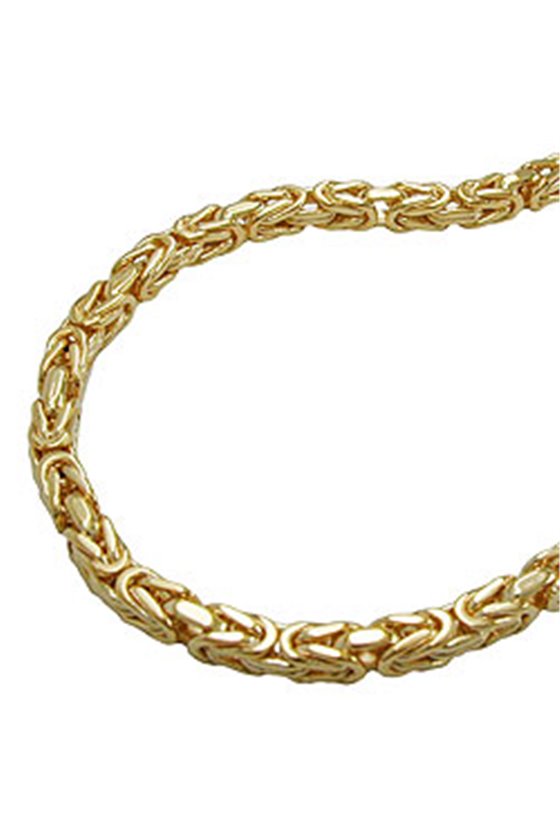 BRACELET BYZANTINE CHAIN 7 MM GOLD PLATED 23CM