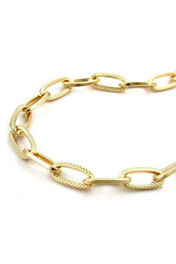 NECKLACE ANCHOR-CHAIN GOLD-PLATED 70CM