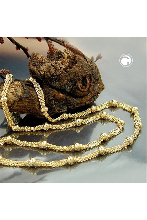NECKLACE 50CM 4MM BALLS GOLD-PLATED