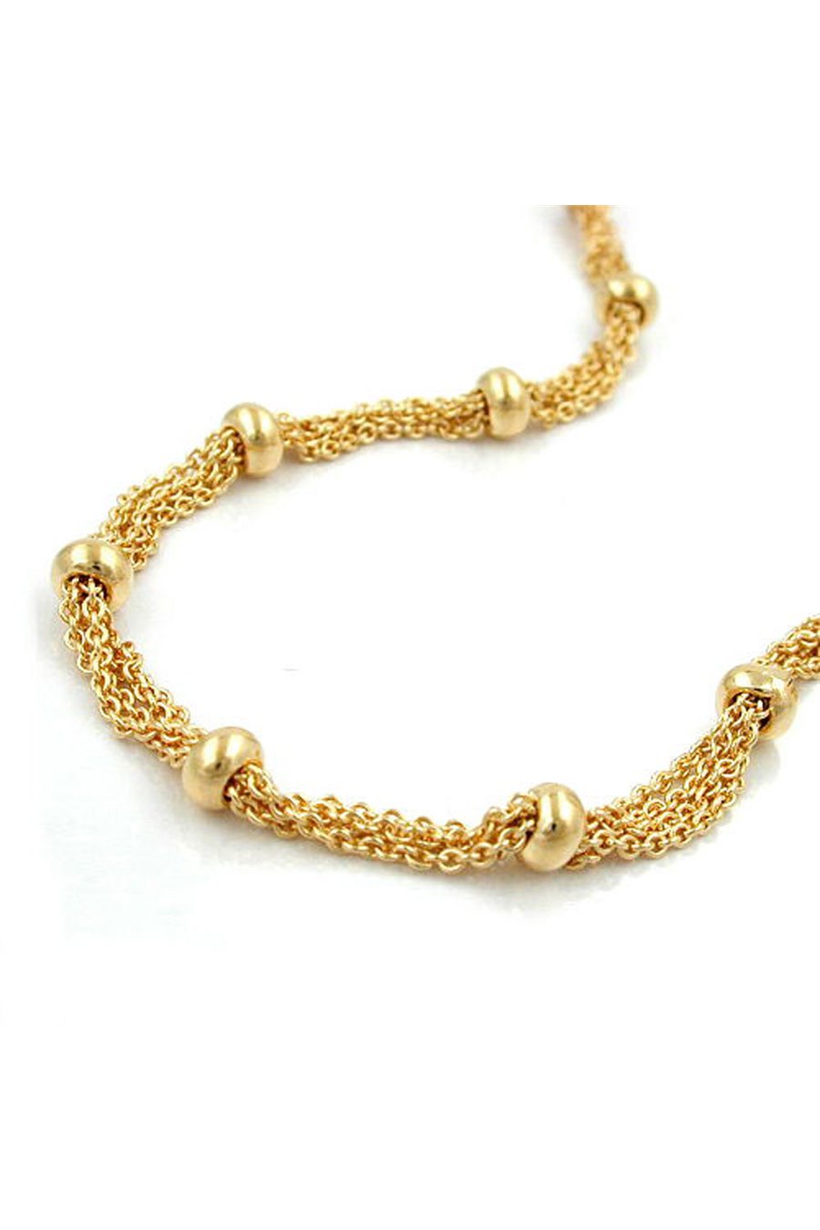 BRACELET ROPE CHAIN 4 MM BALLS GOLD-PLATED 19CM
