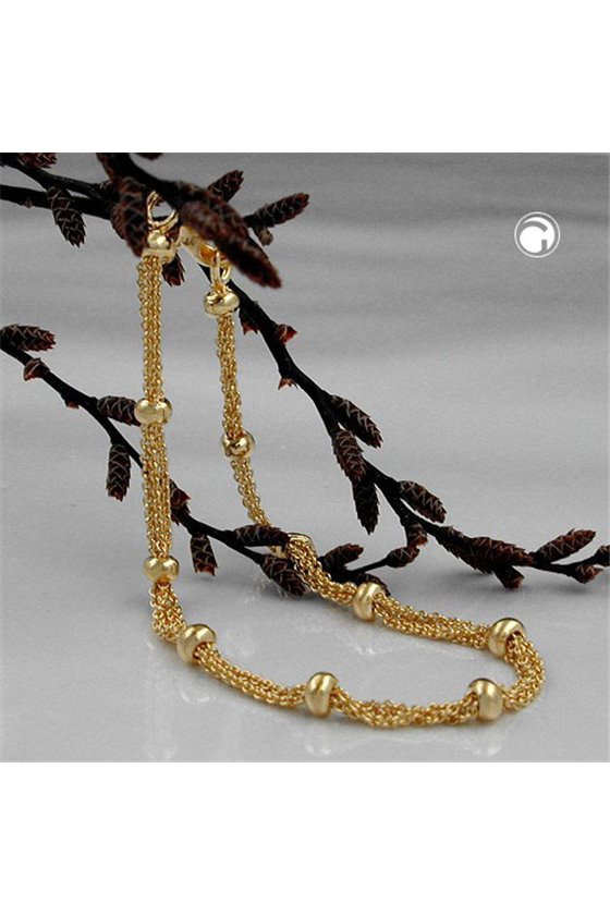 BRACELET ROPE CHAIN 4 MM BALLS GOLD-PLATED 19CM