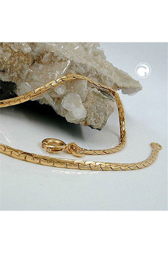 BRACELET FLAT ANCHOR CHAIN GOLD PLATED 19CM
