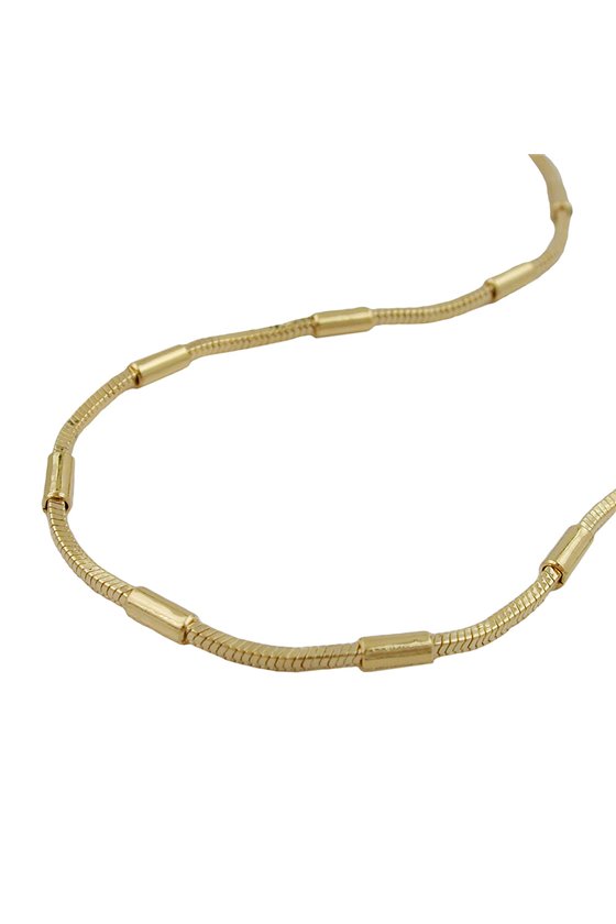 BRACELET SNAKE CHAIN TUBES GOLD PLATED