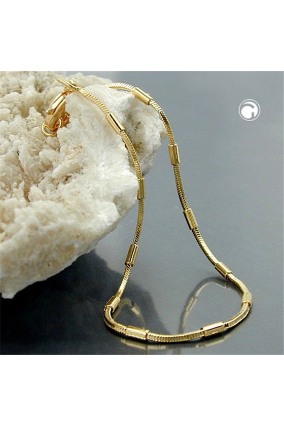 BRACELET SNAKE CHAIN TUBES GOLD PLATED