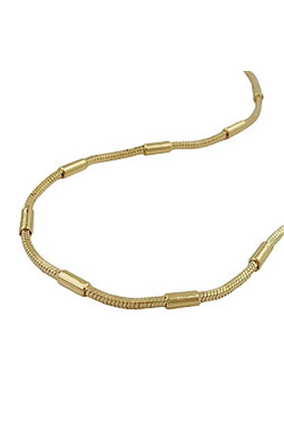 BRACELET SNAKE CHAIN TUBES GOLD PLATED