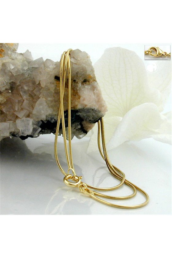 NECKLACE 1MM SNAKE CHAIN GOLD-PLATED