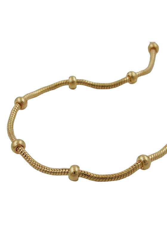 BRACELET SNAKE AND BALL CHAIN GOLD PLATED 19CM
