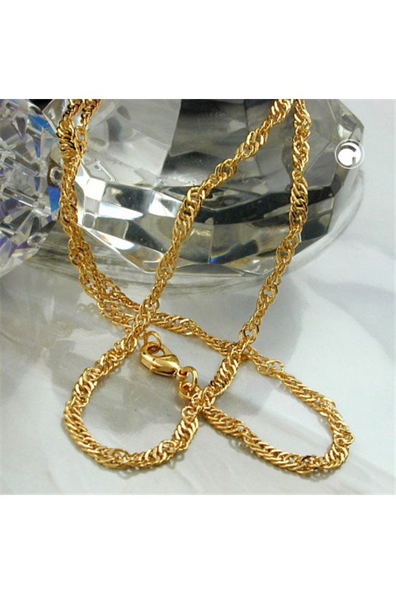 NECKLACE SINGAPORE CHAIN GOLD PLATED