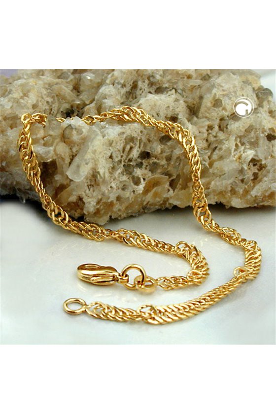 BRACELET SINGAPORE CHAIN GOLD PLATED