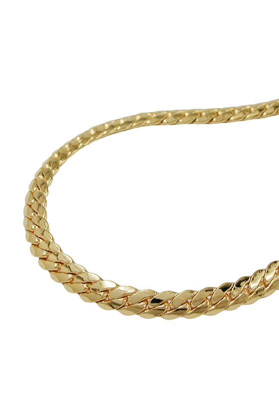 COLLIER CURB CHAIN OVAL FLAT GOLD PLATED