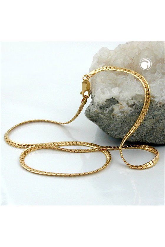 COLLIER CURB CHAIN OVAL FLAT GOLD PLATED
