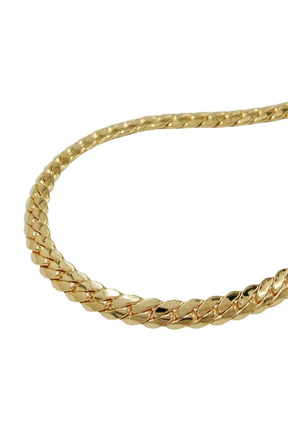 COLLIER CURB CHAIN OVAL FLAT GOLD PLATED