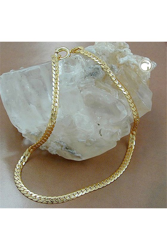 BRACELET CURB CHAIN OVAL GOLD PLATED