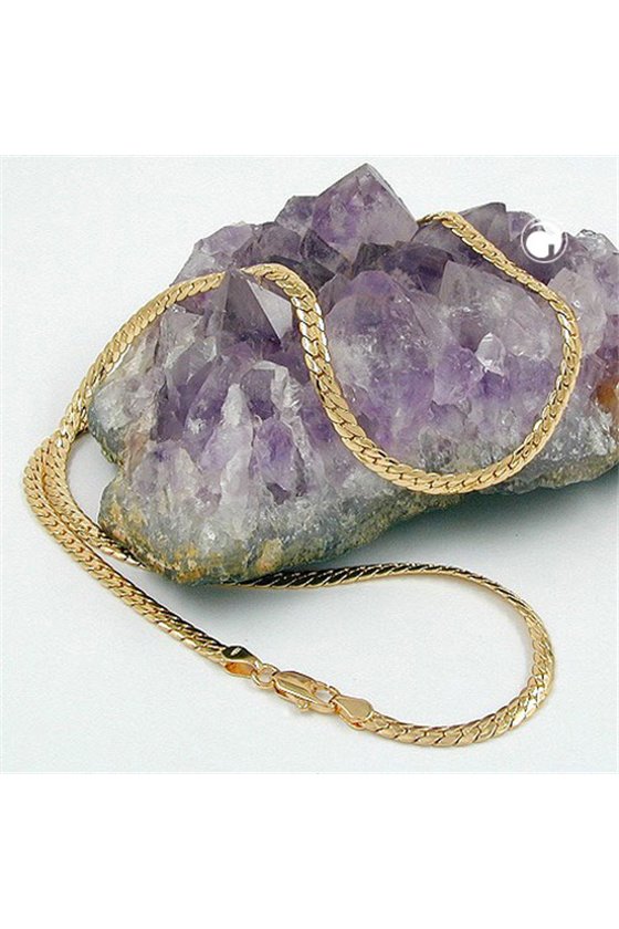 FLAT CURB CHAIN 4MM GOLD PLATED