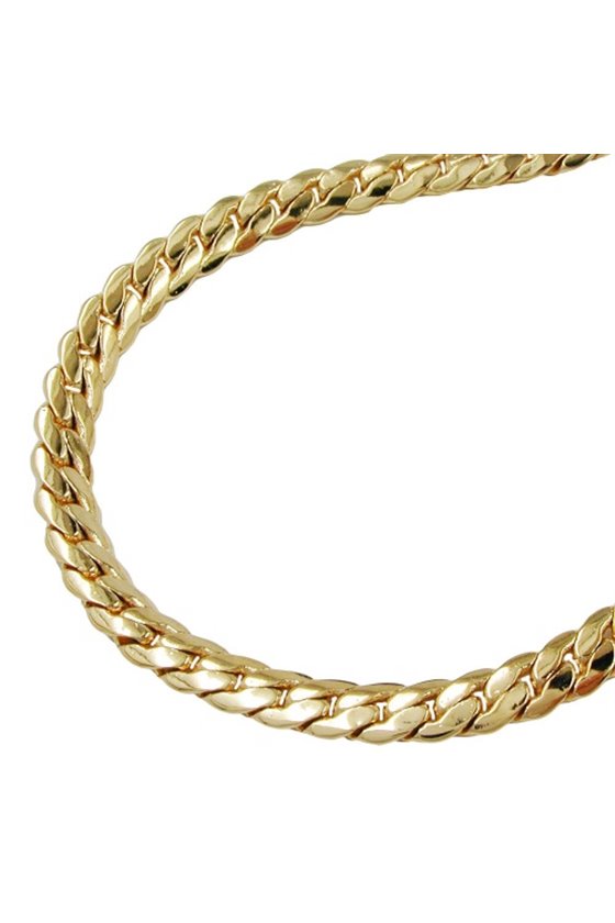 FLAT CURB CHAIN 4MM GOLD PLATED