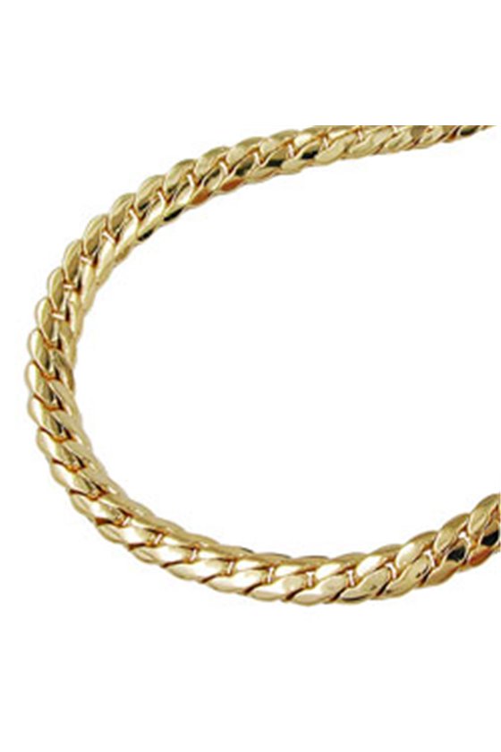 FLAT CURB CHAIN 4MM GOLD PLATED