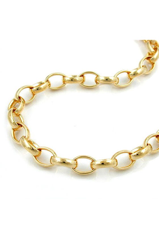 BRACELET ANCHOR CHAIN OVAL GOLD-PLATED 21CM