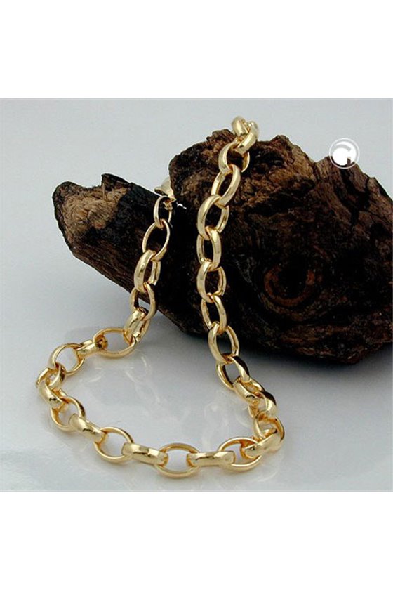 BRACELET ANCHOR CHAIN OVAL GOLD-PLATED 21CM