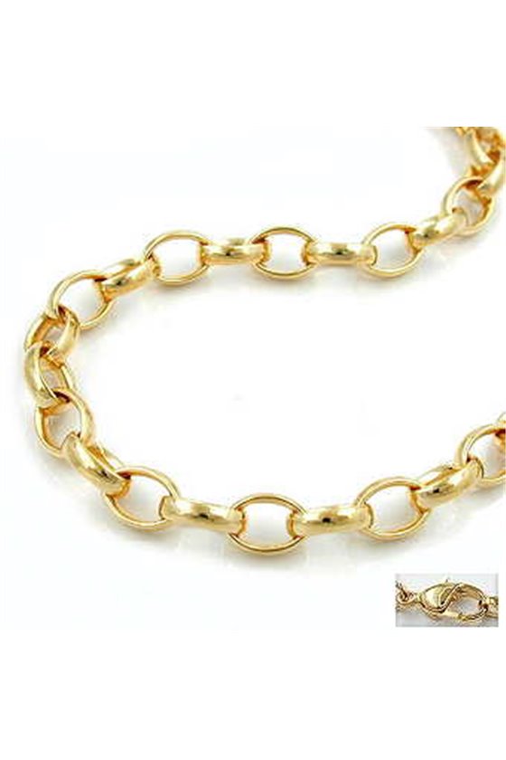 BRACELET ANCHOR CHAIN OVAL GOLD-PLATED 21CM