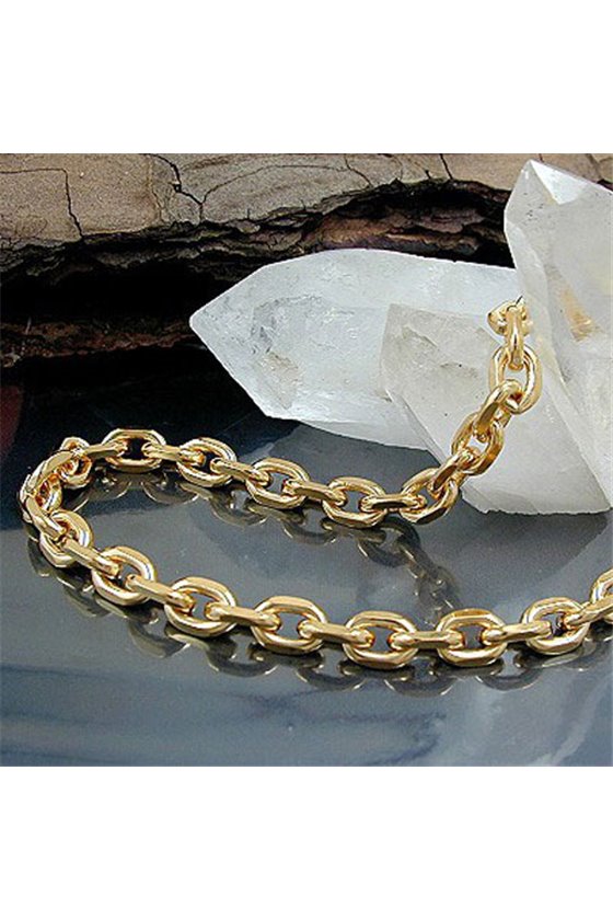 BRACELET ANCHOR CHAIN 5 MM GOLD PLATED 21CM
