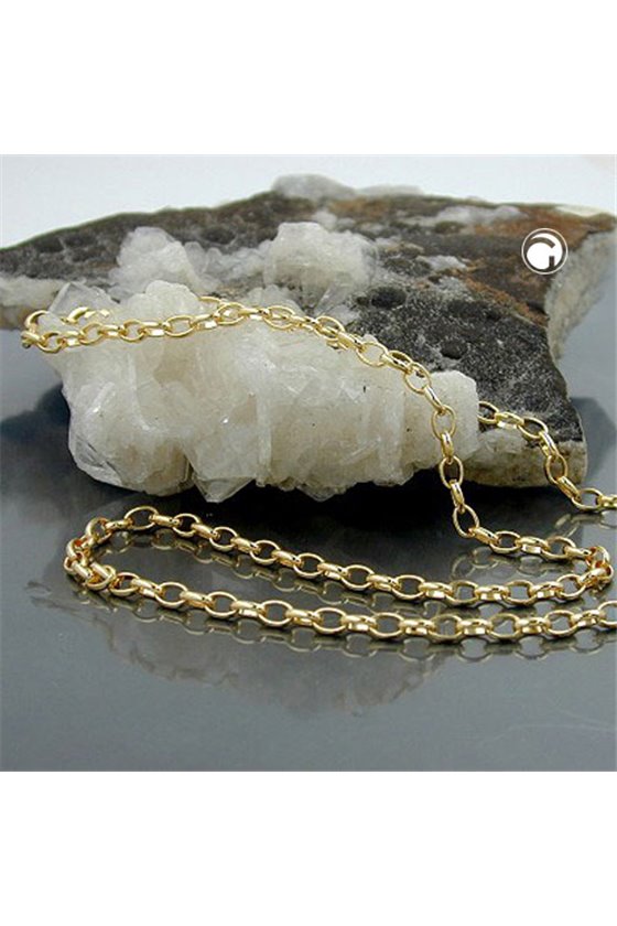 NECKLACE ANCHOR CHAIN OVAL GOLD-PLATED 45CM