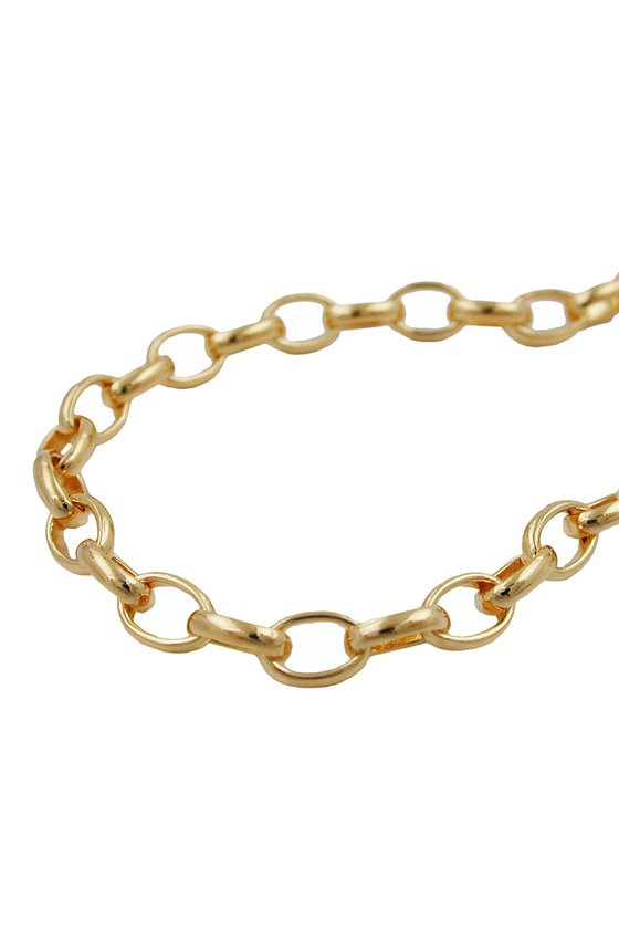 BRACELET ANCHOR CHAIN OVAL GOLD-PLATED 19CM