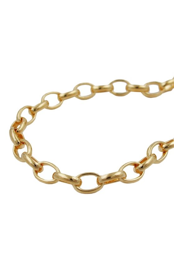 BRACELET ANCHOR CHAIN OVAL GOLD-PLATED 19CM