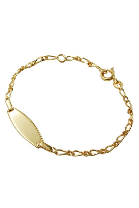 ID BRACELET FIGARO CHAIN GOLD PLATED
