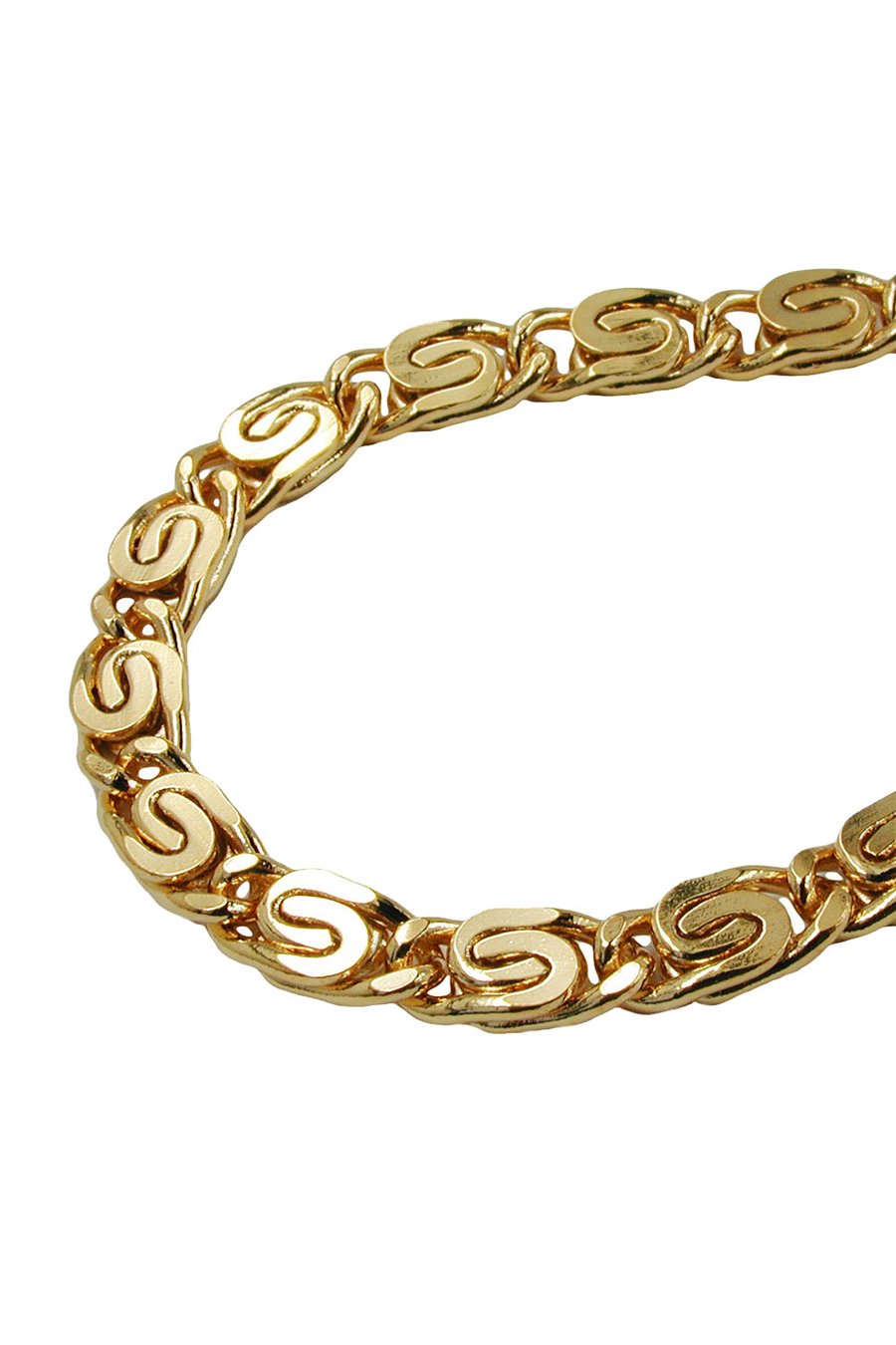 BRACELET SCROLL CHAIN 5MM GOLD PLATED