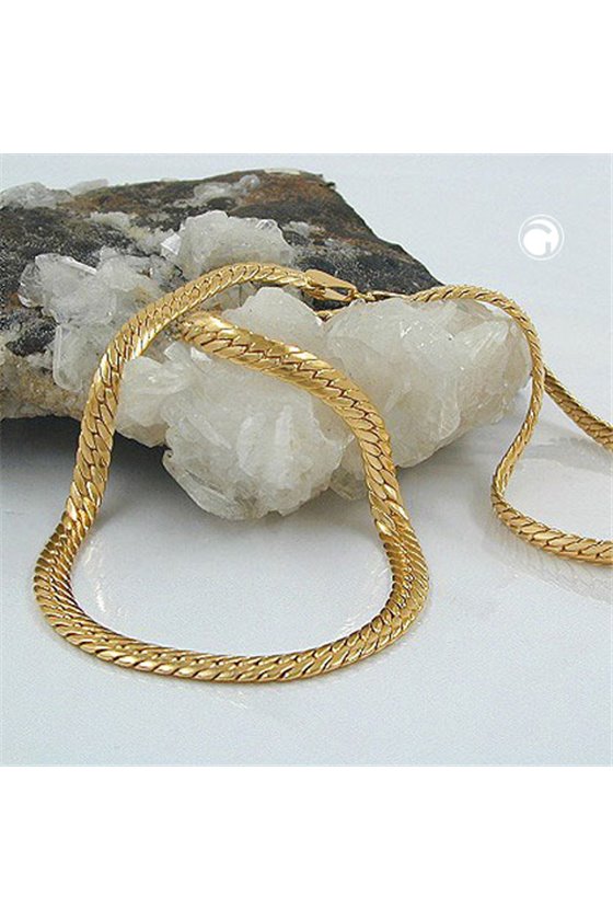 CURB CHAIN OVAL 5MM GOLD PLATED