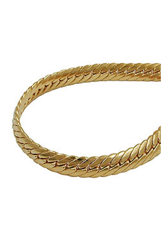 BRACELET OVAL CURB CHAIN 5 MM GOLD PLATED 21CM