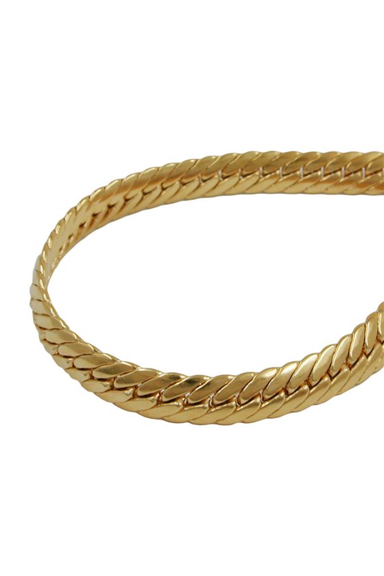 BRACELET OVAL CURB CHAIN 5 MM GOLD PLATED 19CM