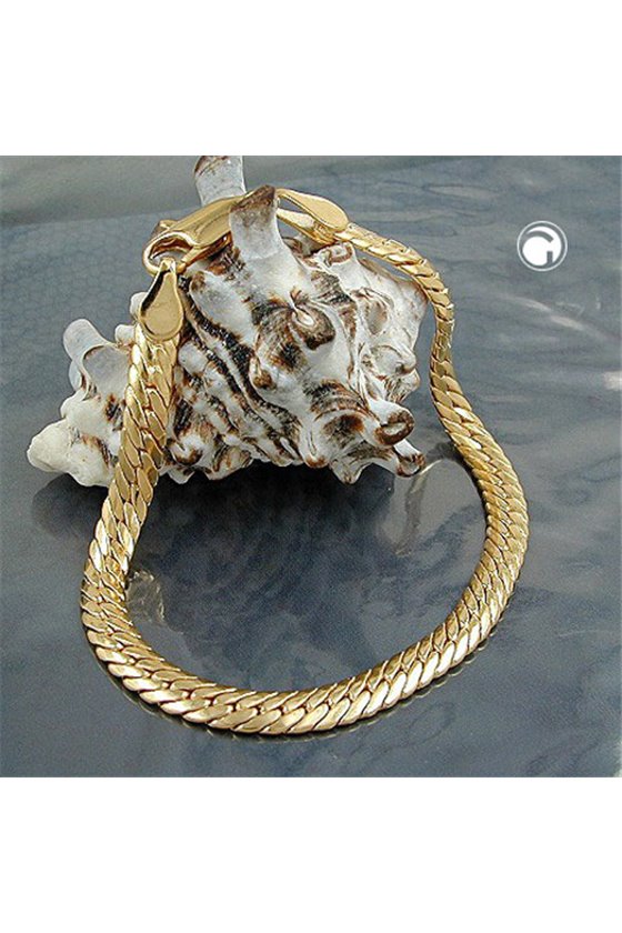 BRACELET OVAL CURB CHAIN 5 MM GOLD PLATED 19CM